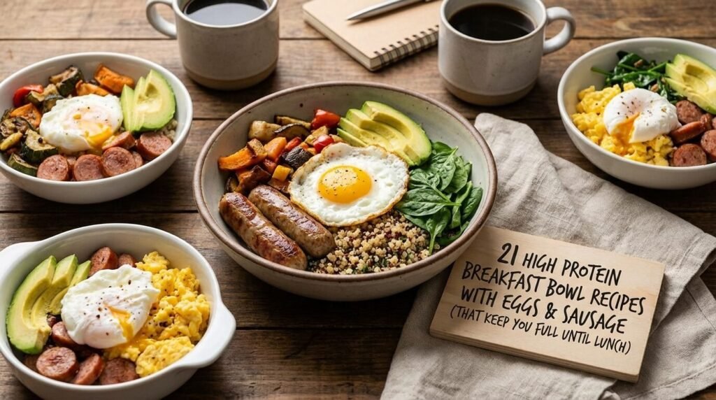 21 High Protein Breakfast Bowl Recipes with Eggs & Sausage (That Keep You Full Until Lunch)