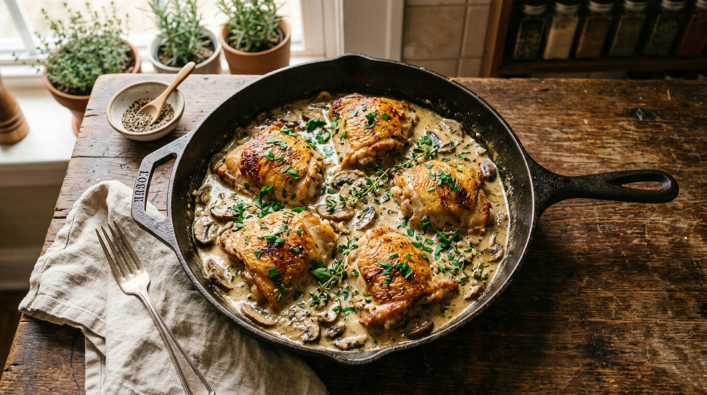 Creamy Chicken Thighs with Mushroom & Garlic: Your New Weeknight Favorite